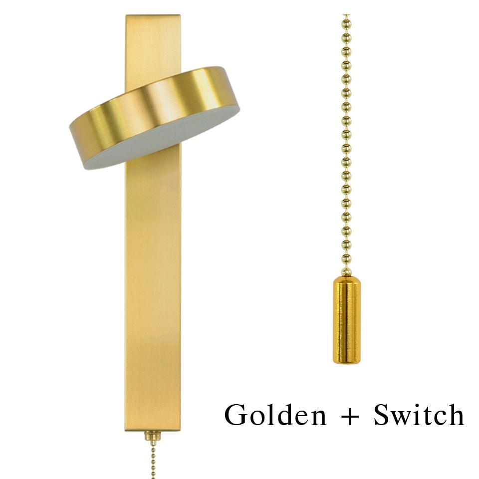 modern wall light 9W With switch led wall lamp gold with switch wall lamps livingroom indoor lighting white black led luminaire