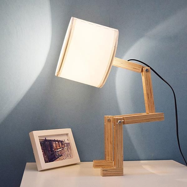 DecBest Robot Table Lamp Distinctive Unique Adjustable DIY Book Night Light Bedside Lamp Home Decor#UK Plug