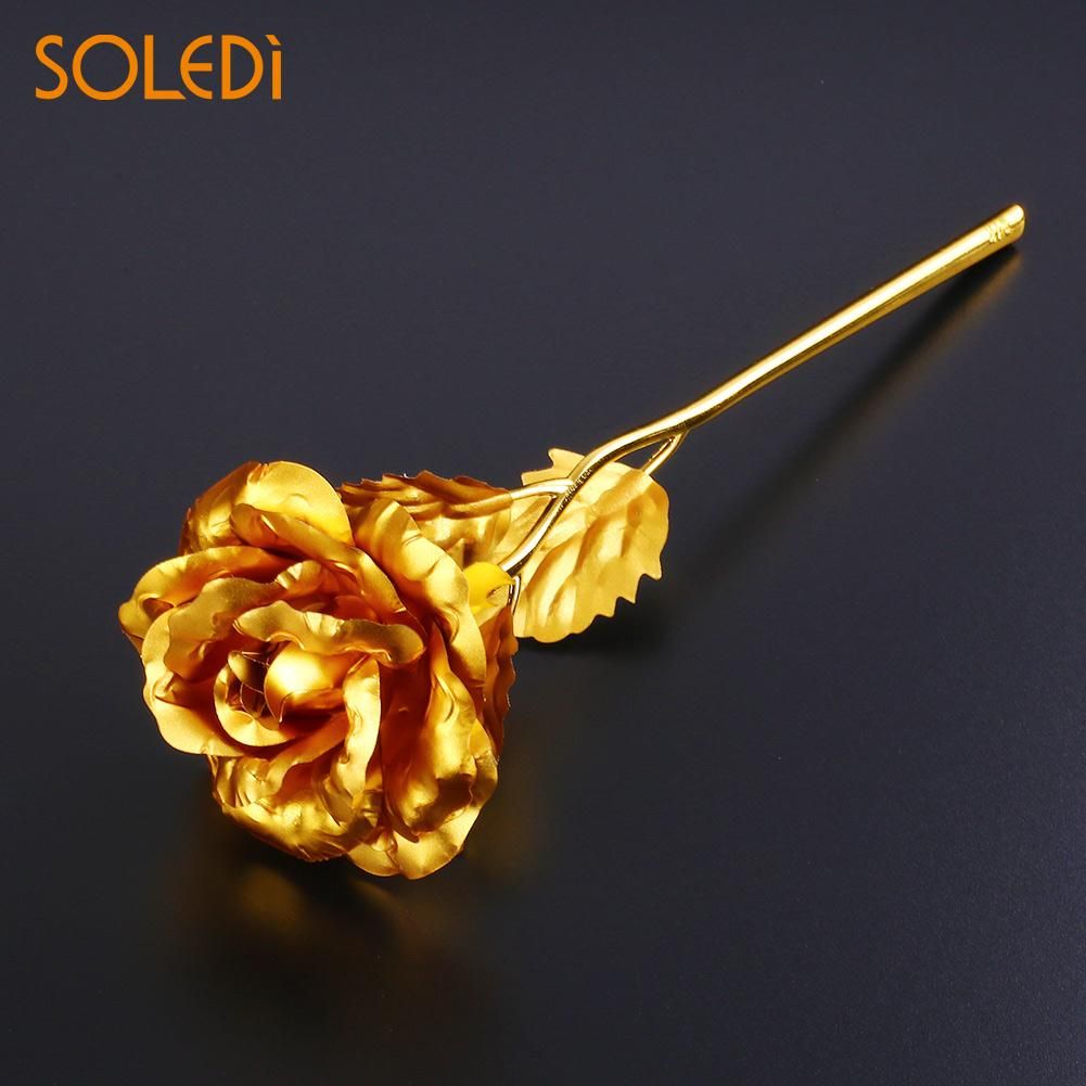 Gold Foil Plated Rose 24K Golden Rose With Box and Bear Golden Violet Golden 24K Golden Rose Without Box Golden Violet