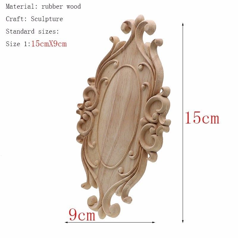 Solid Wood Furniture Decorative Accessories New Flower Carved Door Vintage Home Decor Figurines Miniatures Ornaments