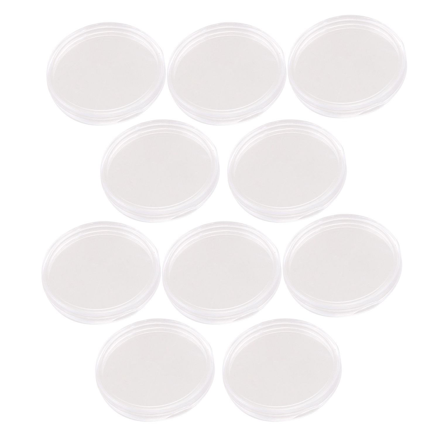 Individual 10 pcs Small round transparent plastic coin capsules box 30mm