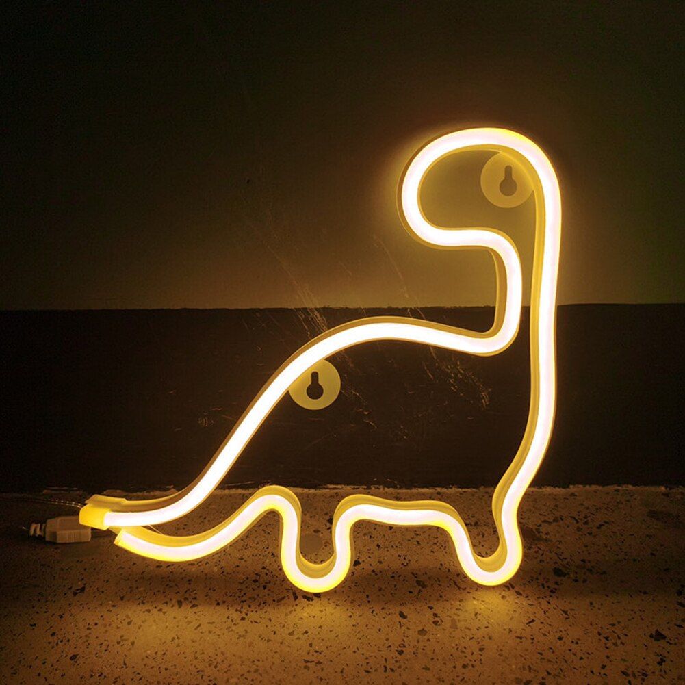 Bedroom Wall Lamp On/Off Lamp LED Dinosaur Neon Sign Lights Colorful Night Lamps Holiday Festival Decoration