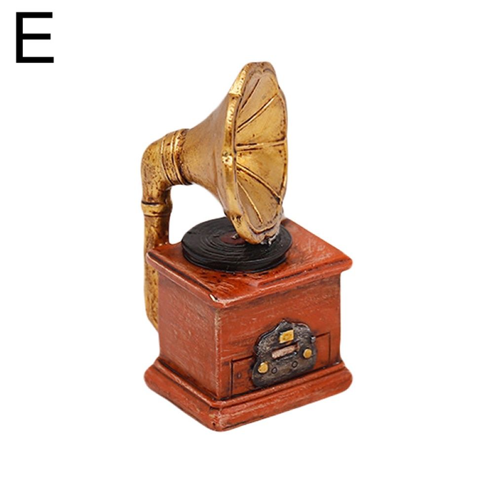 Vintage Radio Piano Camera Resin Model Statue Ornament Craft Bar Home Decor