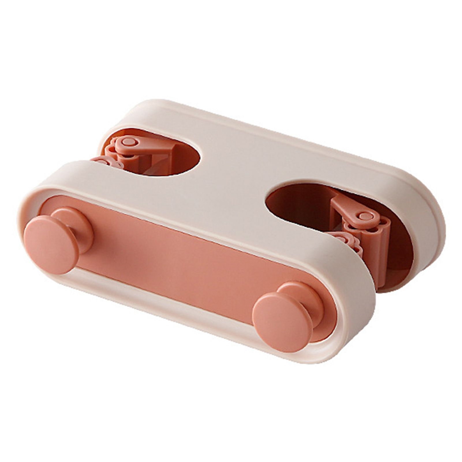 Mop Holder Double Slots Multi-functional Contrast Color Wall-mounted Mop Broom Rack Household Supplies