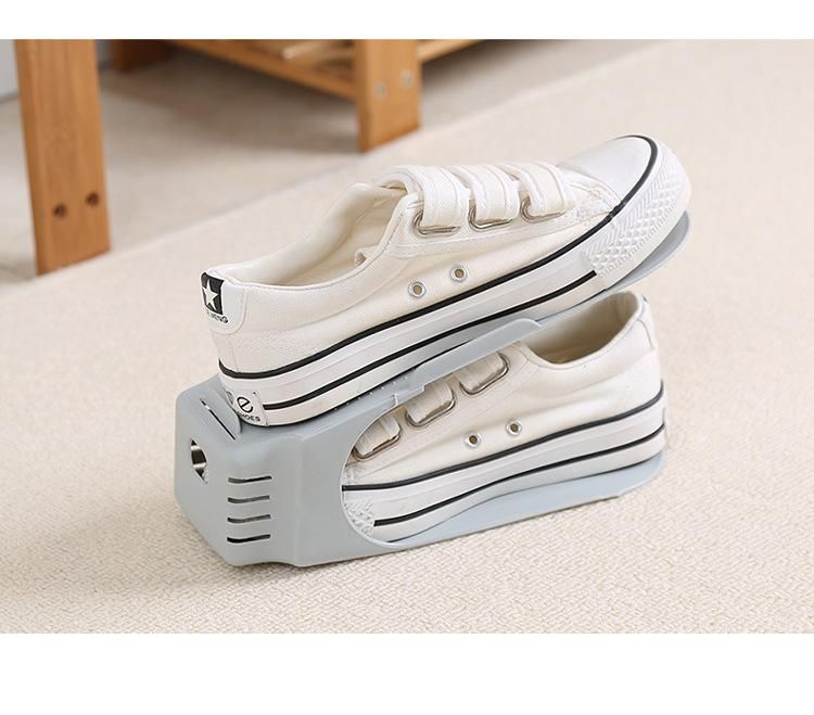 Plastic Shoes Storage Rack Double Adjustable Shoes Organizer -1Pcs