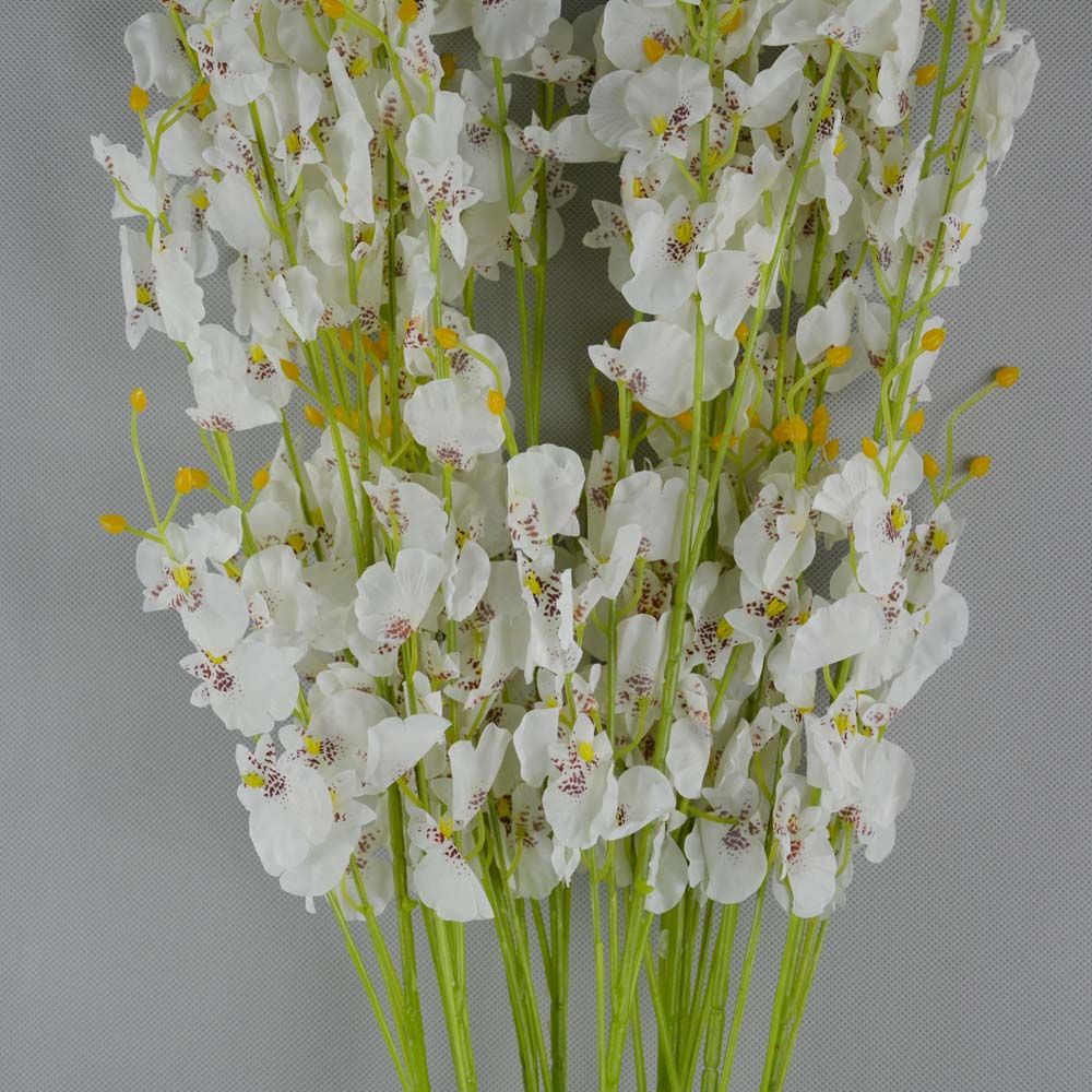 Hot 10pcs/lot 90cm Yellow/White Butterfly Orchid Artificial Flowers Branch For Home Art Decor Wedding Events Party Favor