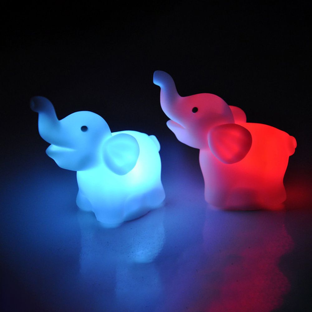 Elephant 7 Colors Changing LED Night Light Children Kids Bedroom Lamp Home Decor