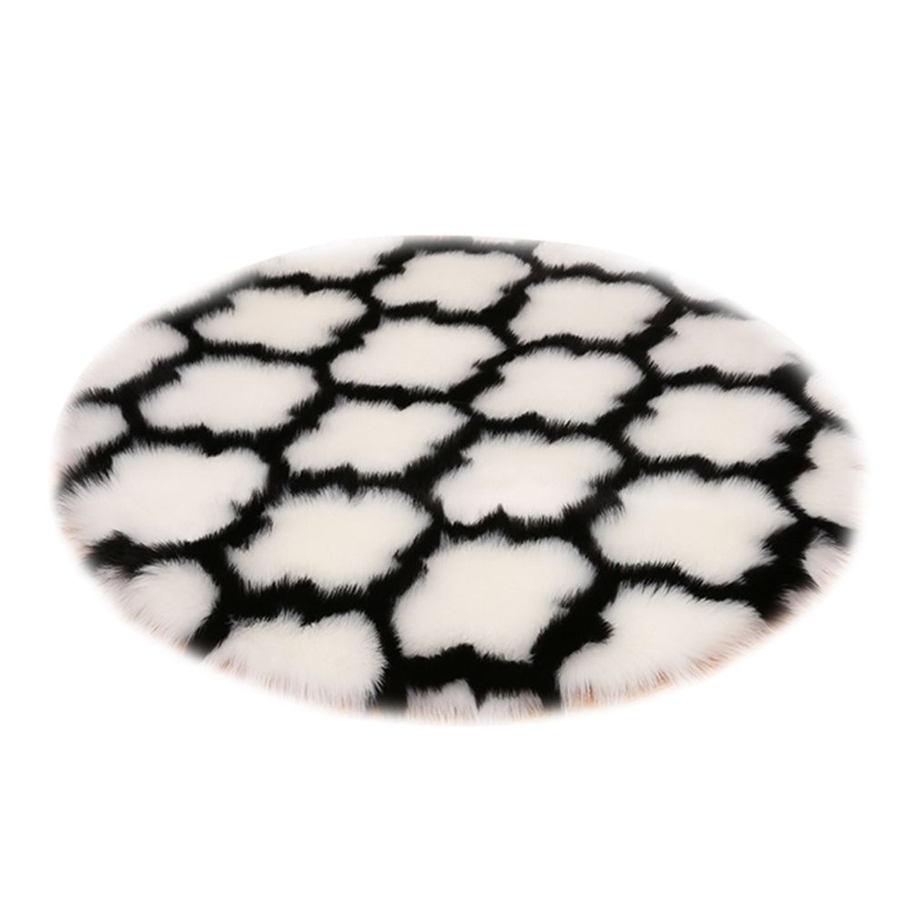 Yfashion Fuzzy Rug Area  Rug Round Floor Mat Carpet For Bedroom Living Room e Decor color:ay lantern with white edge size:60cm in diameter