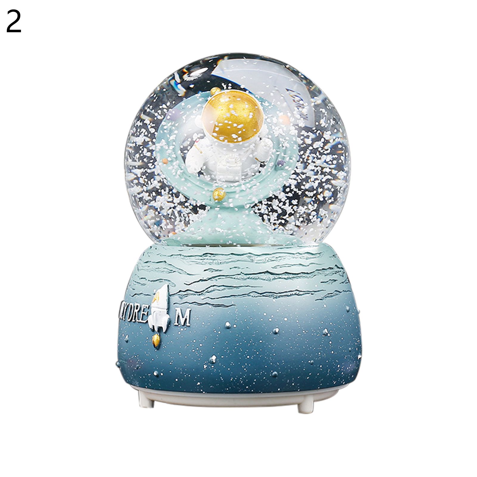 Crystal Snow Fashion 3D Cartoon Astronaut Music Box Ornament