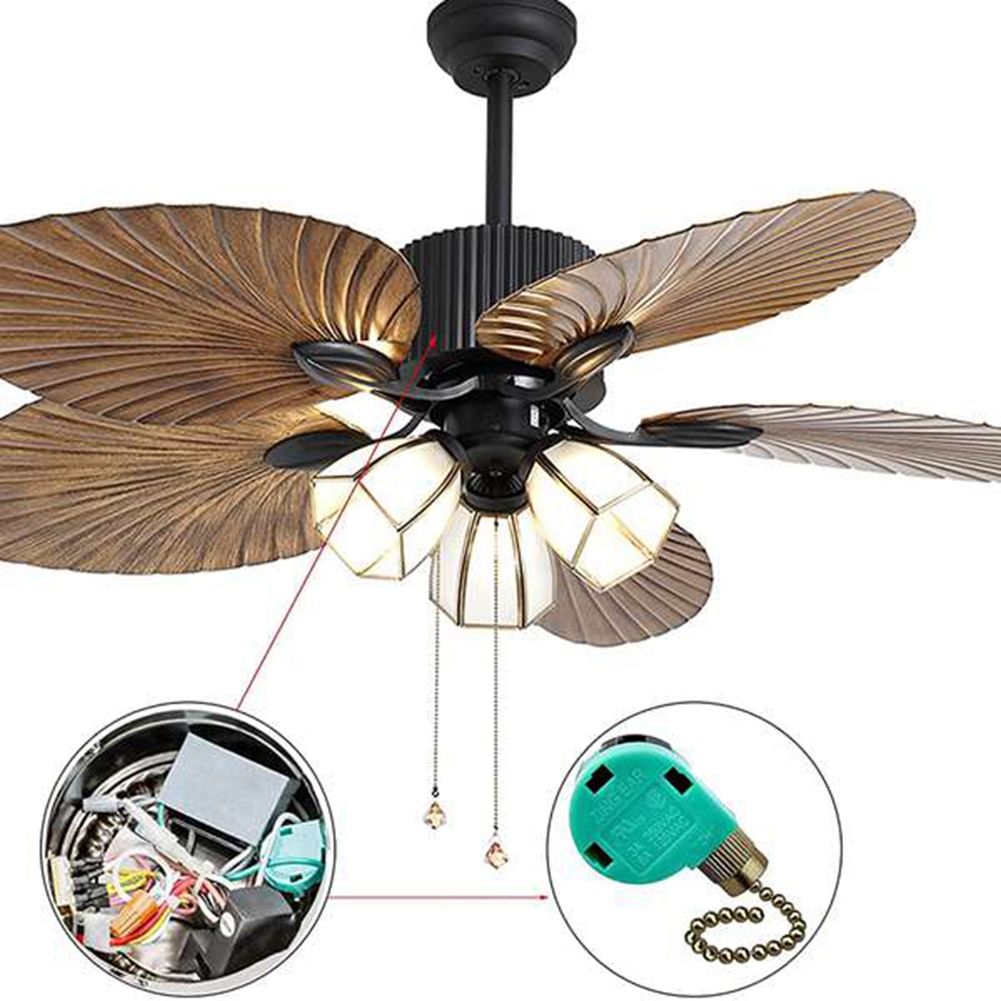 4Pcs Ceiling Fan Switch Zing Ear ZE-268S6, 3 Speed 4 Wire (Bronze)