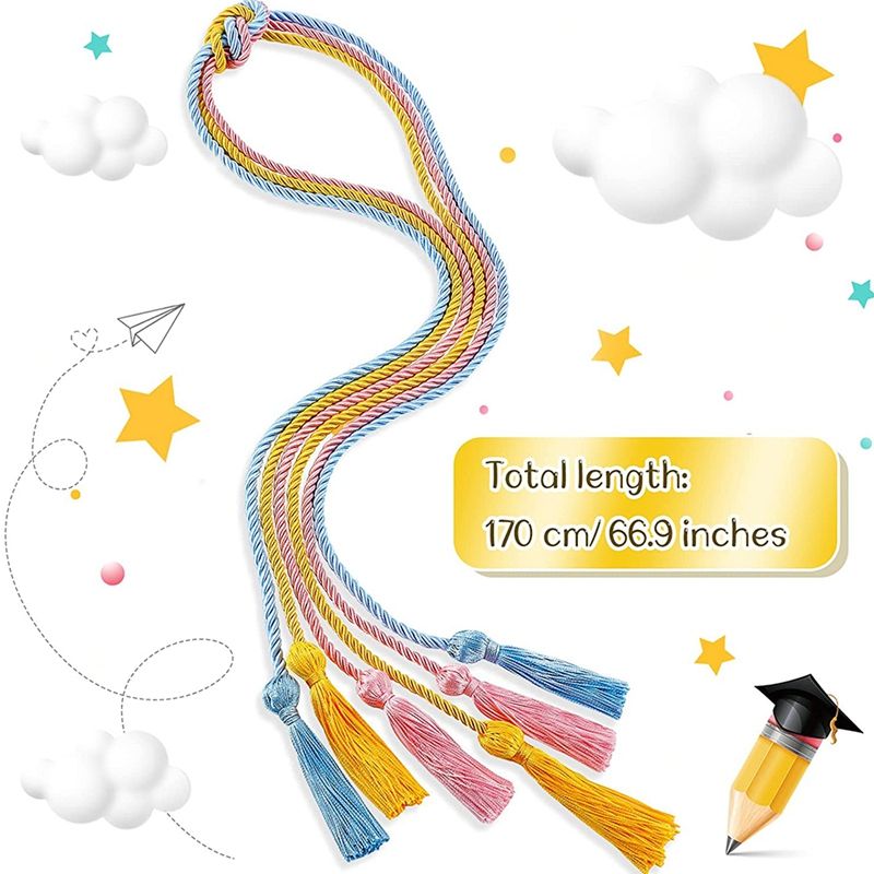 6Pcs Graduation Cord Strap Honor Cord for Graduation (Gold)