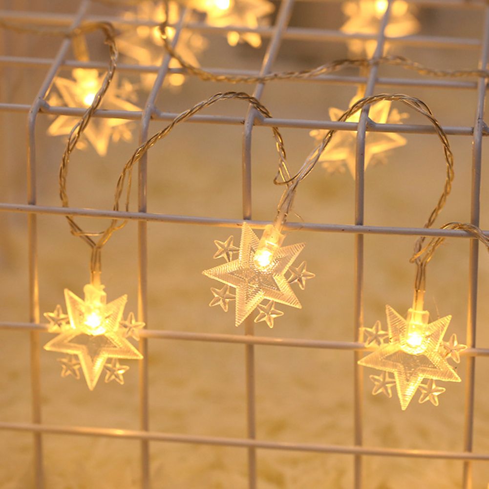 GC Led Star Moon String Light Festival Decorative Lights For Eid Muslim Ramadan Decoration light color:warm white stars power:1.5 meters 10 lights