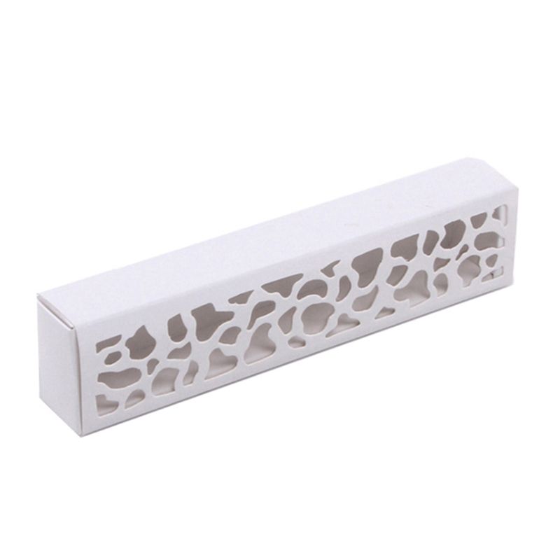 Hollow Macarons Box Cookie Package Baking Small Cake Box for Chocolate Muffin Biscuits Box White 30Pcs