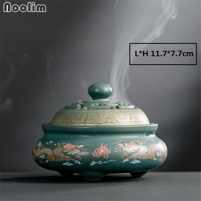 Ceramic Cloisonne Incense Burner Crafts Decorations Coil Incense Holder Aromatherapy Furnace Creative Home Room Fragrance
