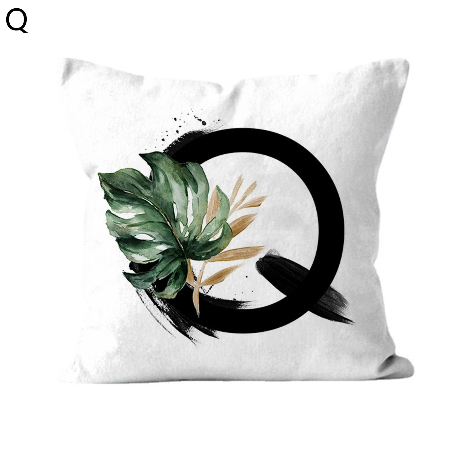 low Slipcover Wrinkle Resistant Tropical Alphabet Printed Cushion Throw Case