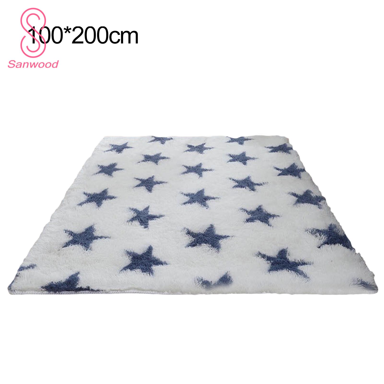 Carpet Fluffy Anti-slip Polyester Fiber Rectangular Floor Rug for Home