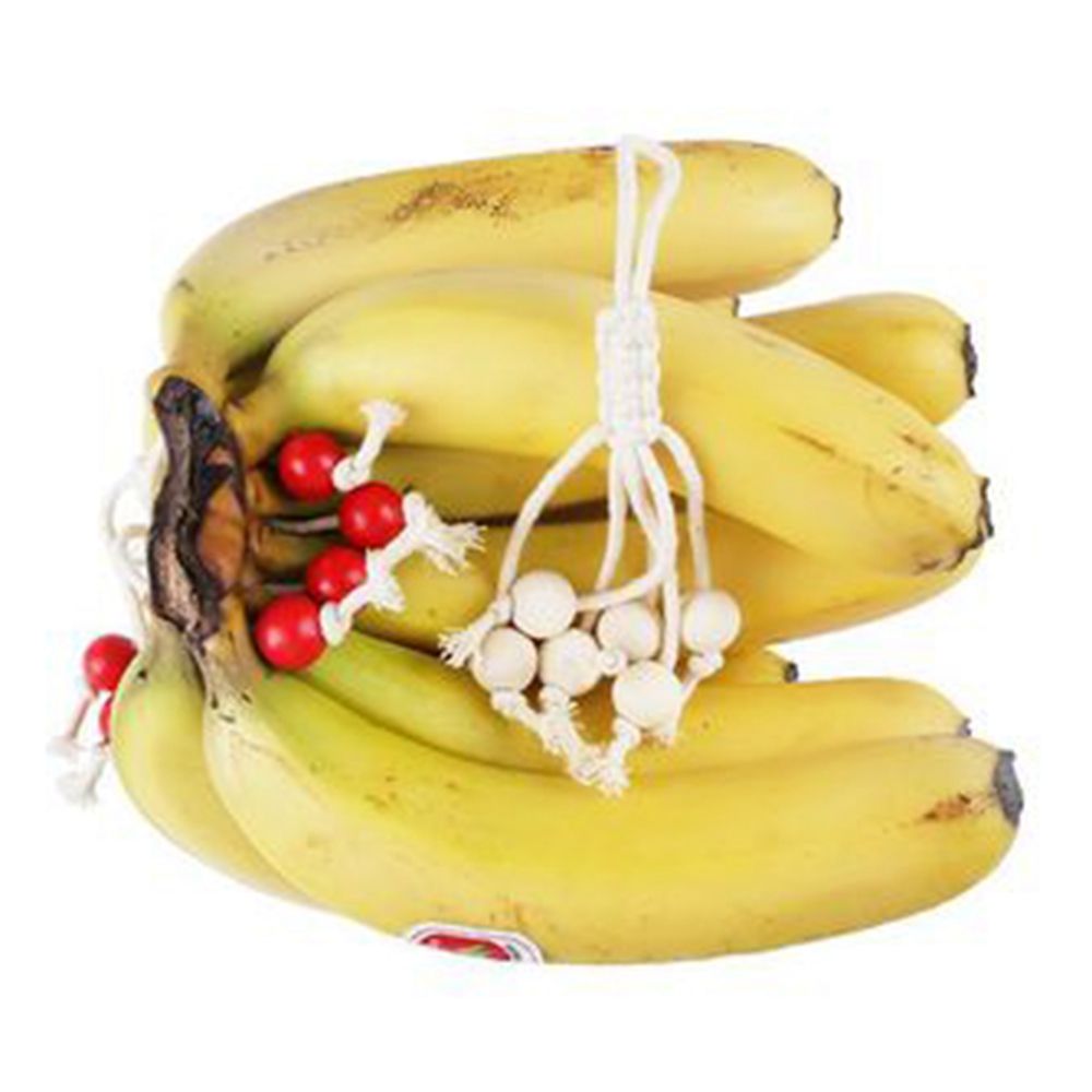 Storage Organizer for Home Universal Fruit Under Cabinet Space Saving Hanging Hammock Banana Macrame Holder Hook-Red