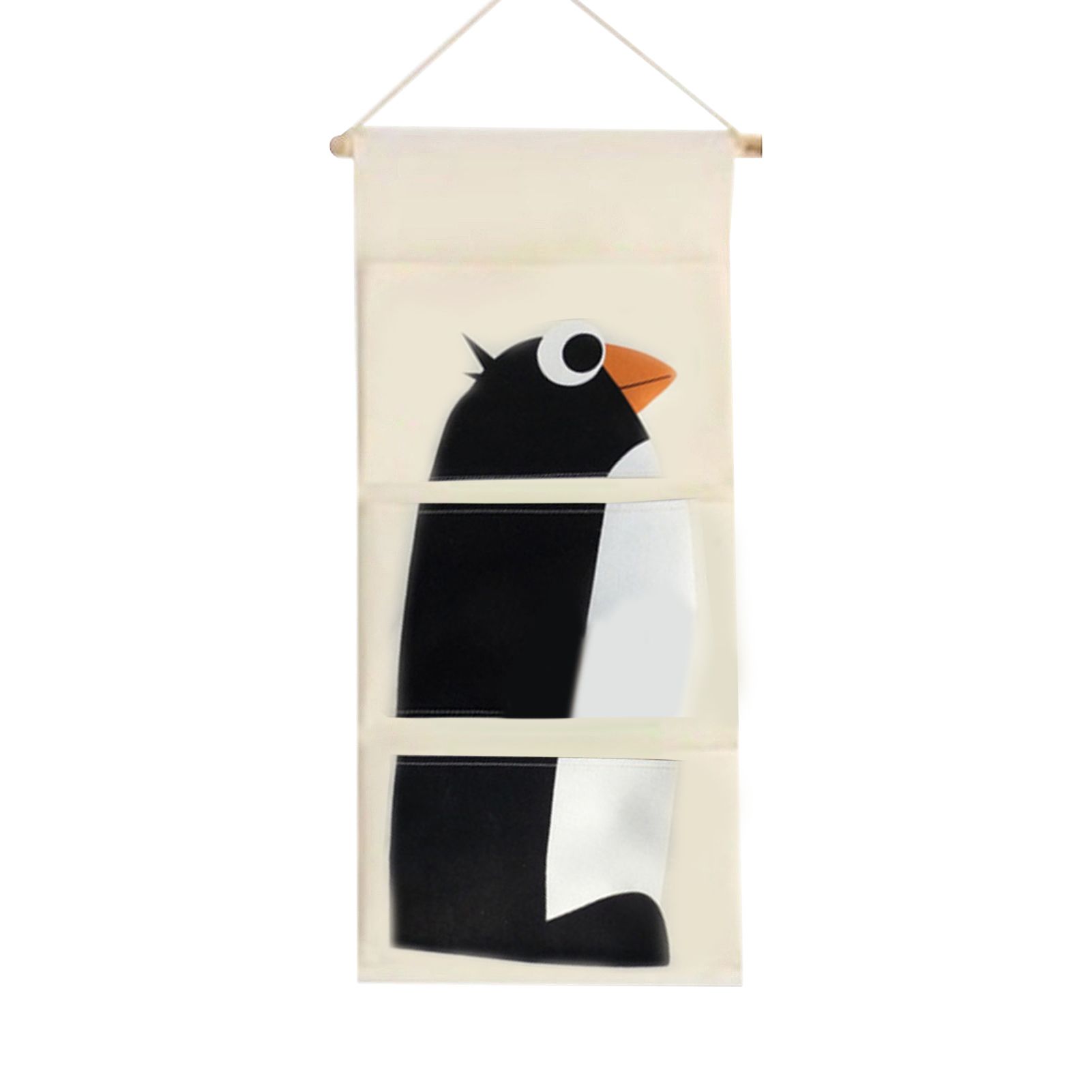 Wall Hanging Pouch Eye-catching Collapsible 3 Compartments Wall Hanging Pouch