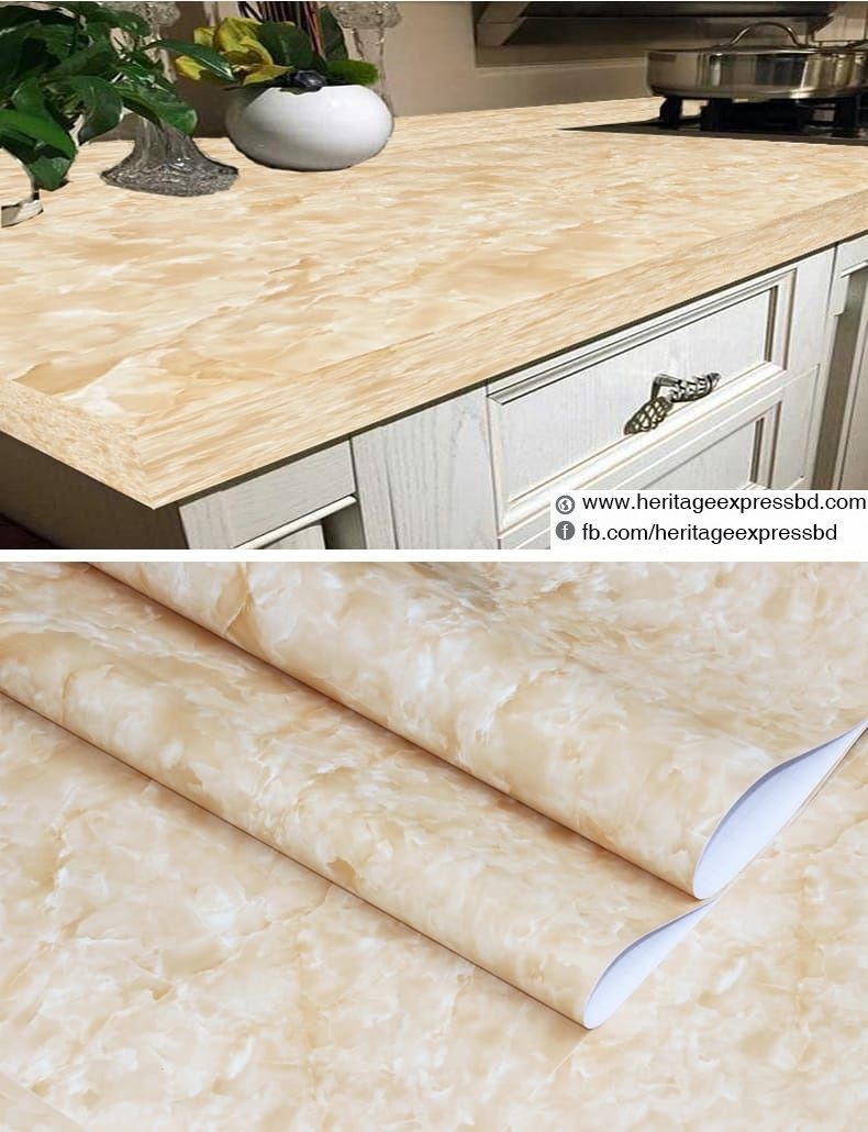 Self Adhesive Marble Pattern Stickers Waterproof Kitchen Furniture Renovation Wallpaper ( 66 sqf )