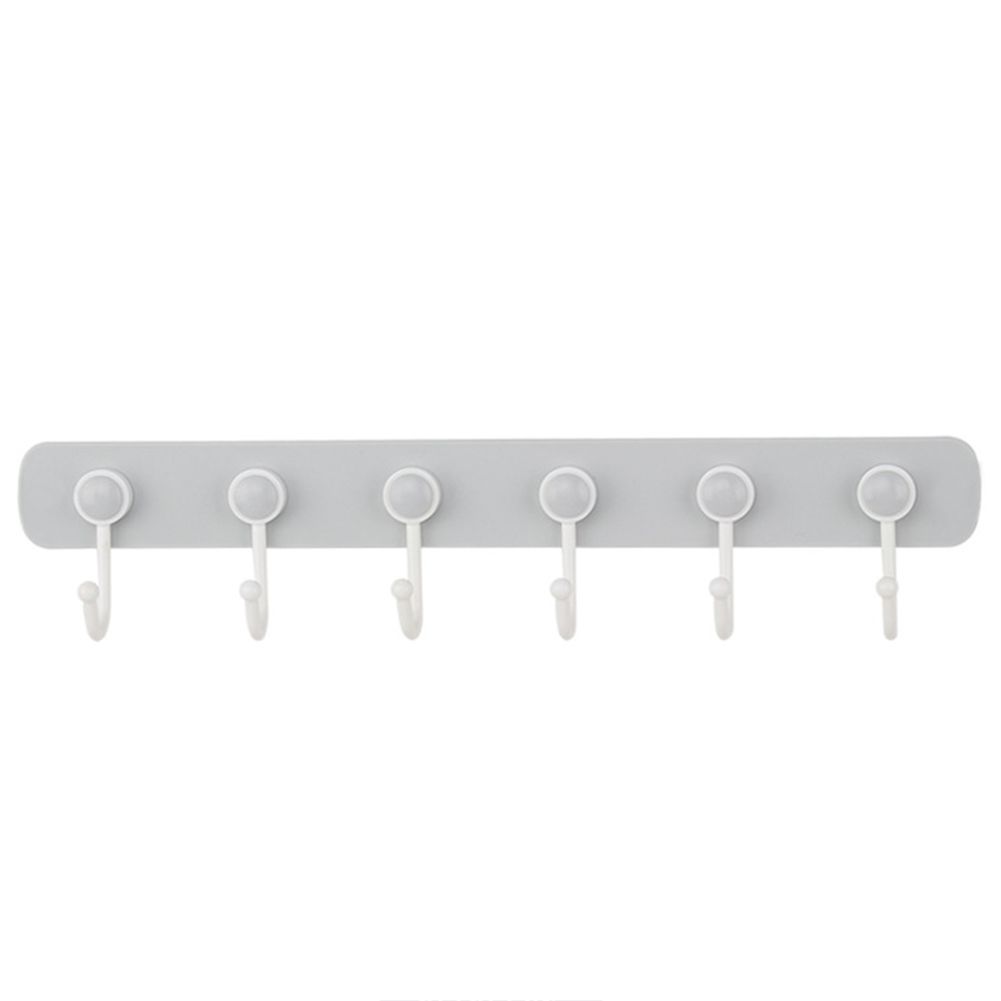 Yfashion Strong Adhesive Hook 6 Even Row of Hooks for Kitchen Bathroom Wall Hanging