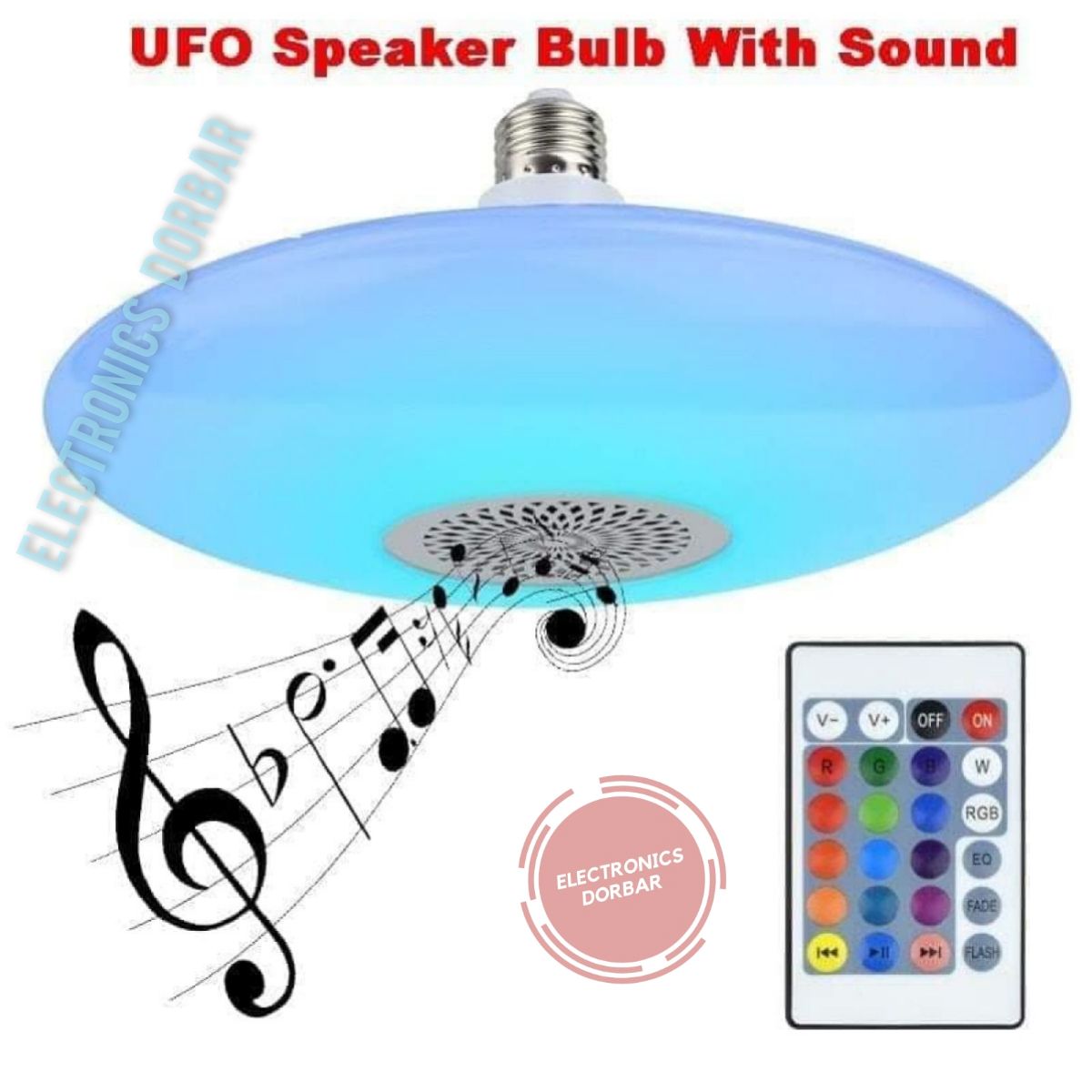 UFO Light, Smart Led Remote Control Bluetooth Speaker Music Bulb - AC, RGB remote control Bluetooth music bulb lamp,