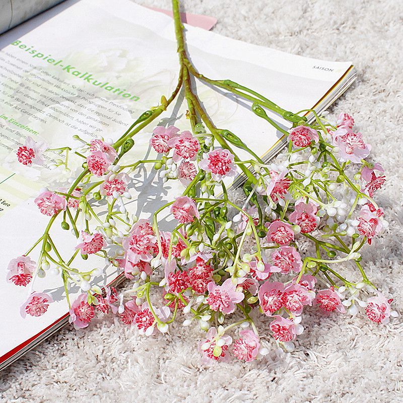 Single branch color Milan Gypsophila Femtive artificial flower fake flower wholesale bridal bouquet wedding set handmade diy