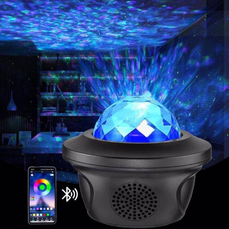 Colorful LED Starry Sky Projector Rotating Galaxy Light LED Projection Night Light Bluetooth Music Bedroom Decoration Light