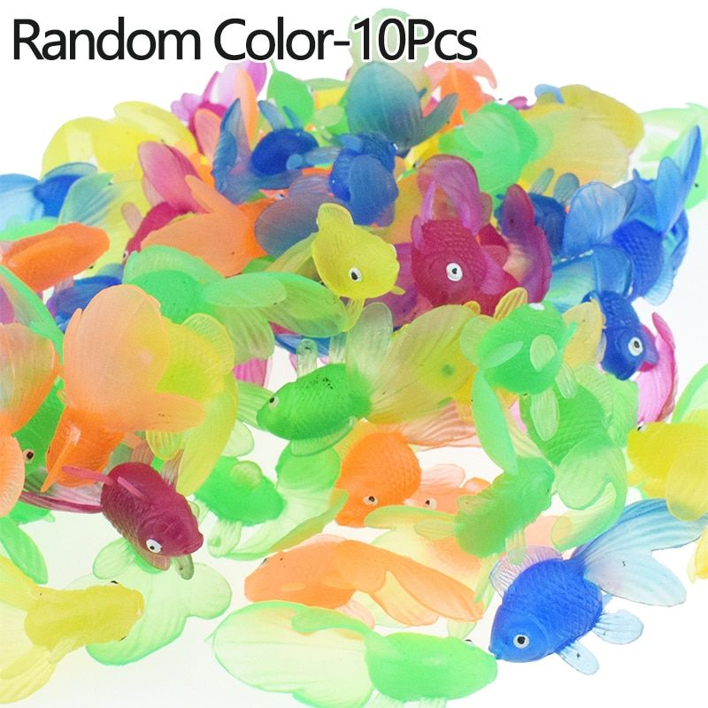 10Pcs/set Random Soft Rubber Fish Baby Bath Toys for Children Simulation Mini fish Water Toddler Fun Swimming Beach Gif