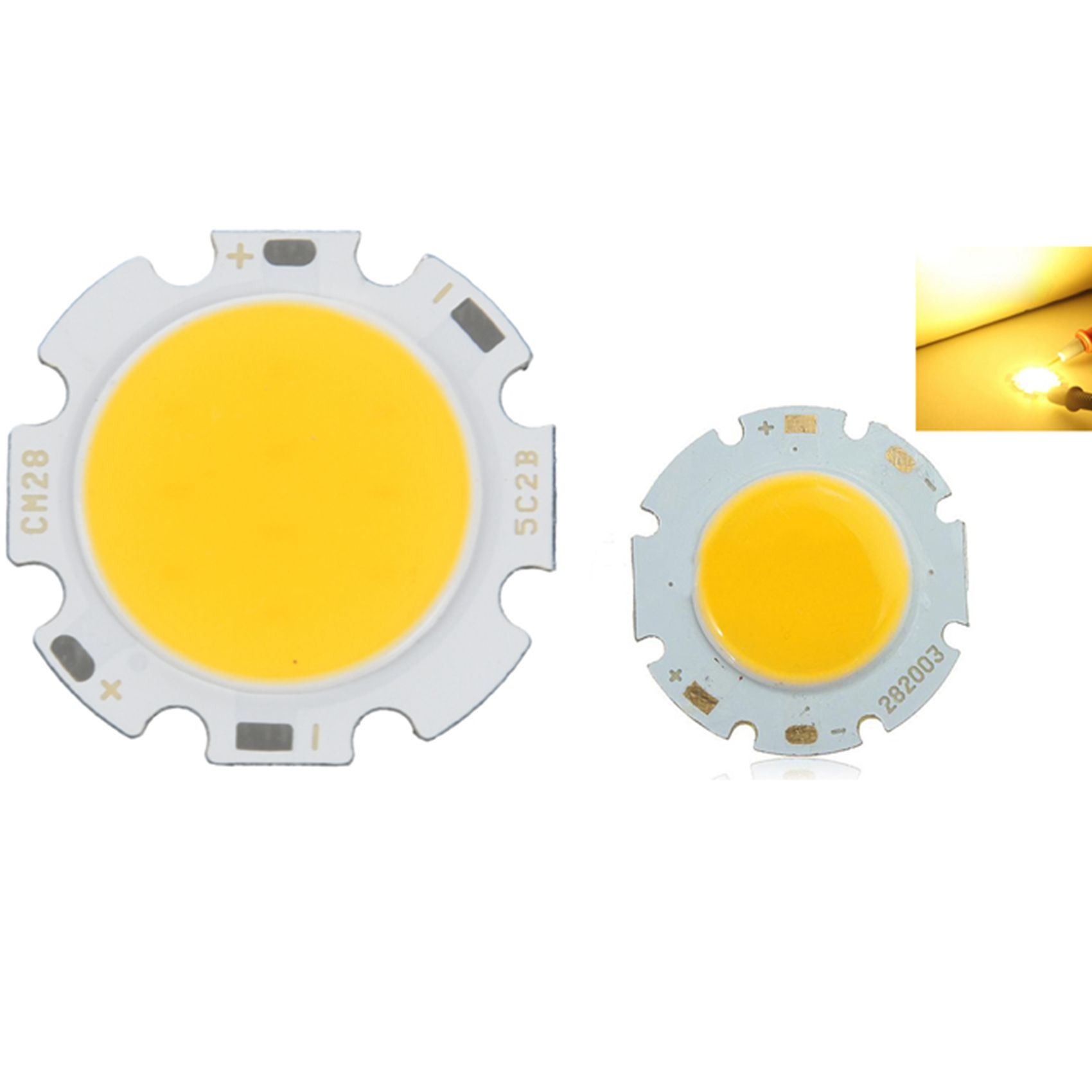 3W COB  Power Super Lamp Bead LED Chip Warm White Light & 5W Chip Light Round COB LED Light Warm White DC15-17V