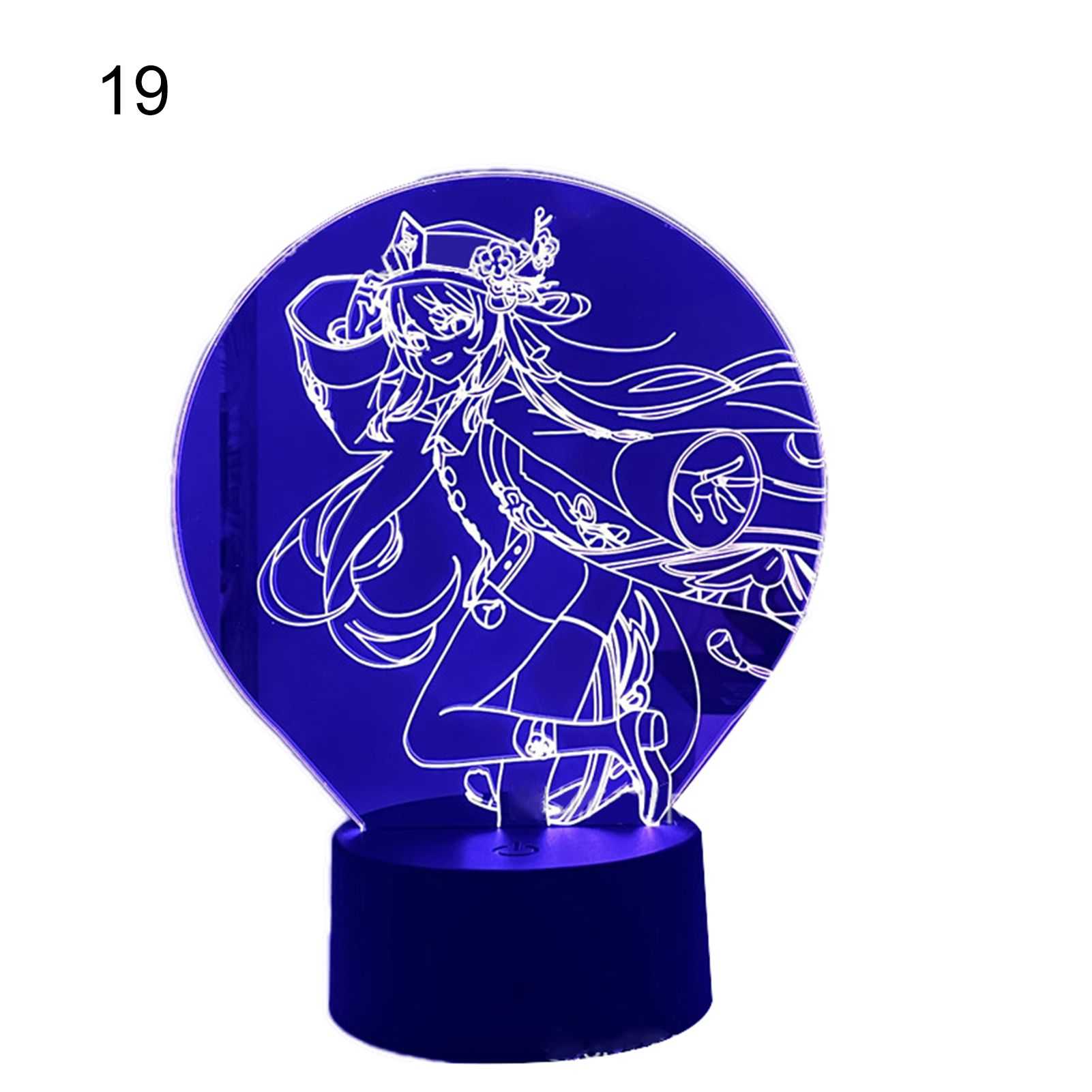 Table Lamp Anime Genshin Impact Design Remote Control Acrylic 16 Colors LED Desk Light for Night