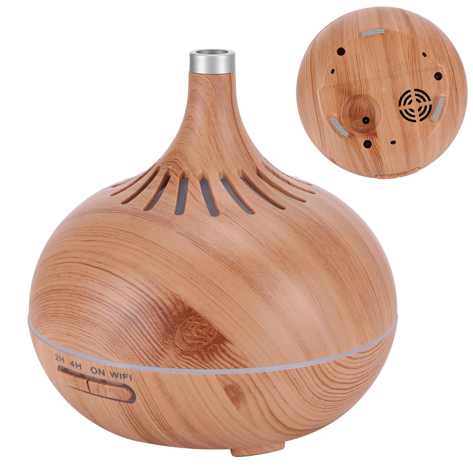 400ml Aroma Diffuser WIFI Control Wood Grain Aromatherapy Humidifier Colorful