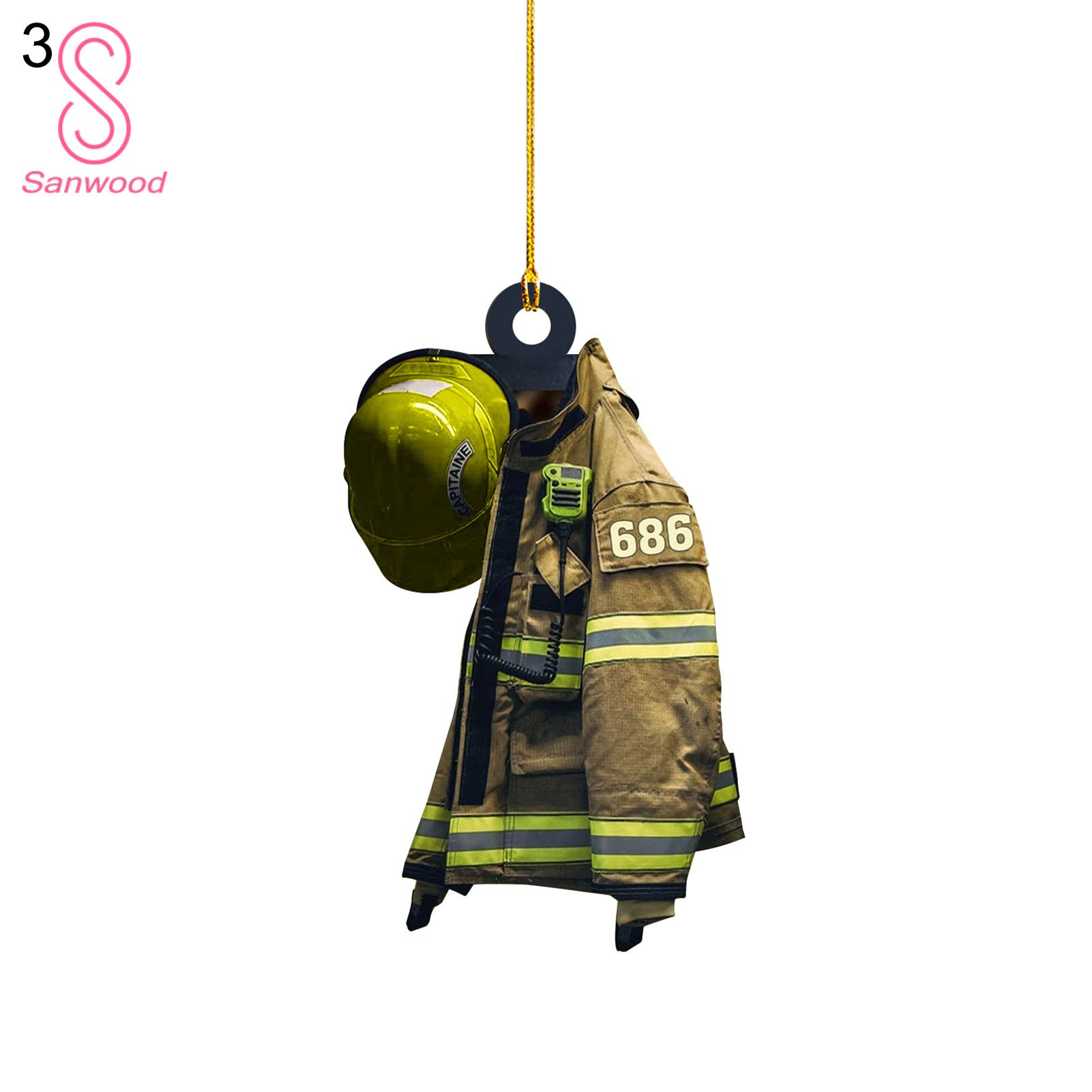 Christmas Ornament Swing Charmingly Firefighter Shaped Christmas Decoration