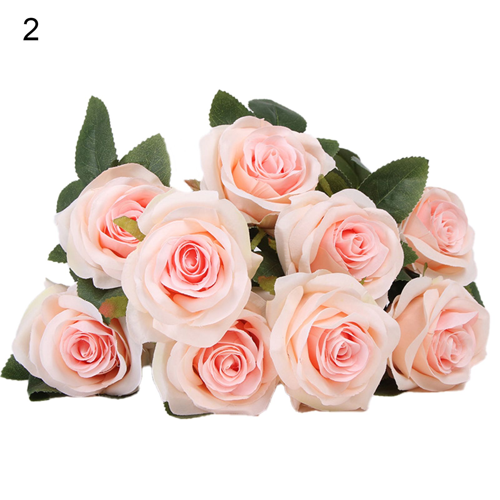 Faux Flower Bent Freely 10 Heads Wedding Bouquet Fake Flower