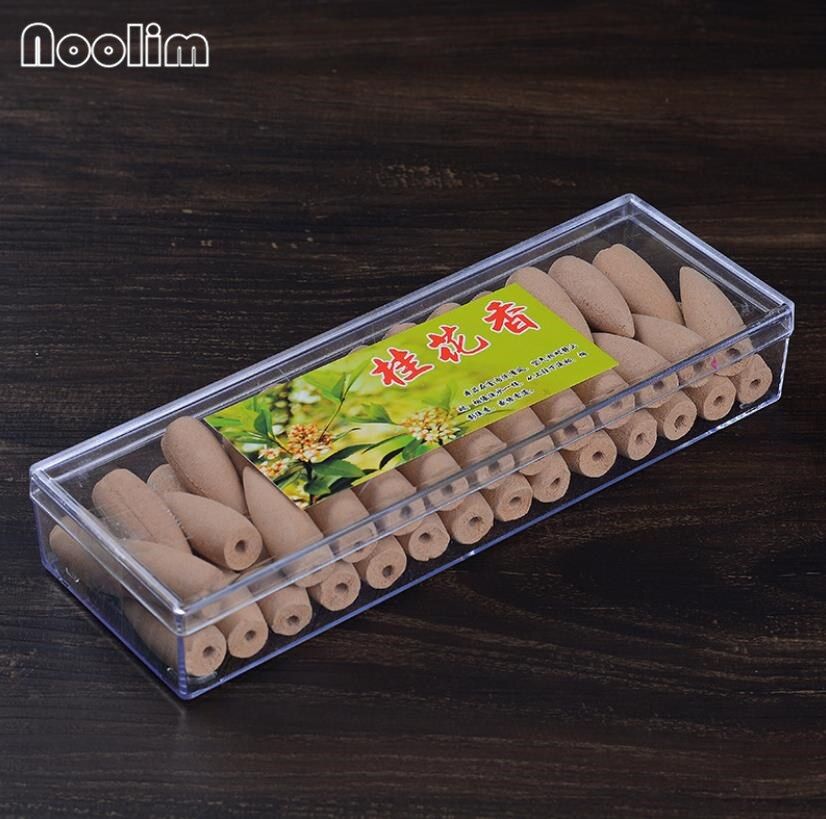 52Pcs/Box Backflow Incense Cones Oversized Natural Incense 10 Scents Jaine Lavender Sandalwood Green Tea Rose Colored oke