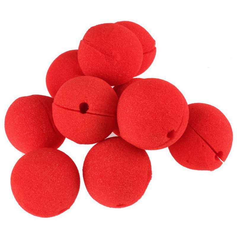 10Pcs Adorable Red Ball Sponge Clown Nose for Party Wedding Decoration Christmas Halloween Costume Magic Dress Accessories