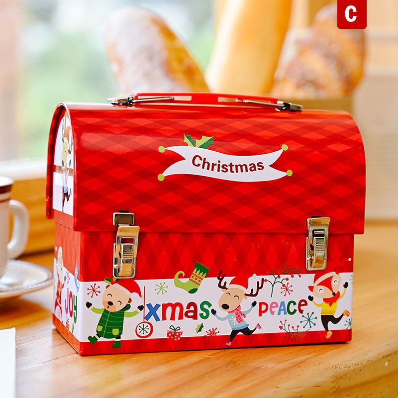 2022 Christmas Candy Box Cookie Snacks Storage Kids Gifts Tinplate Savings Jar