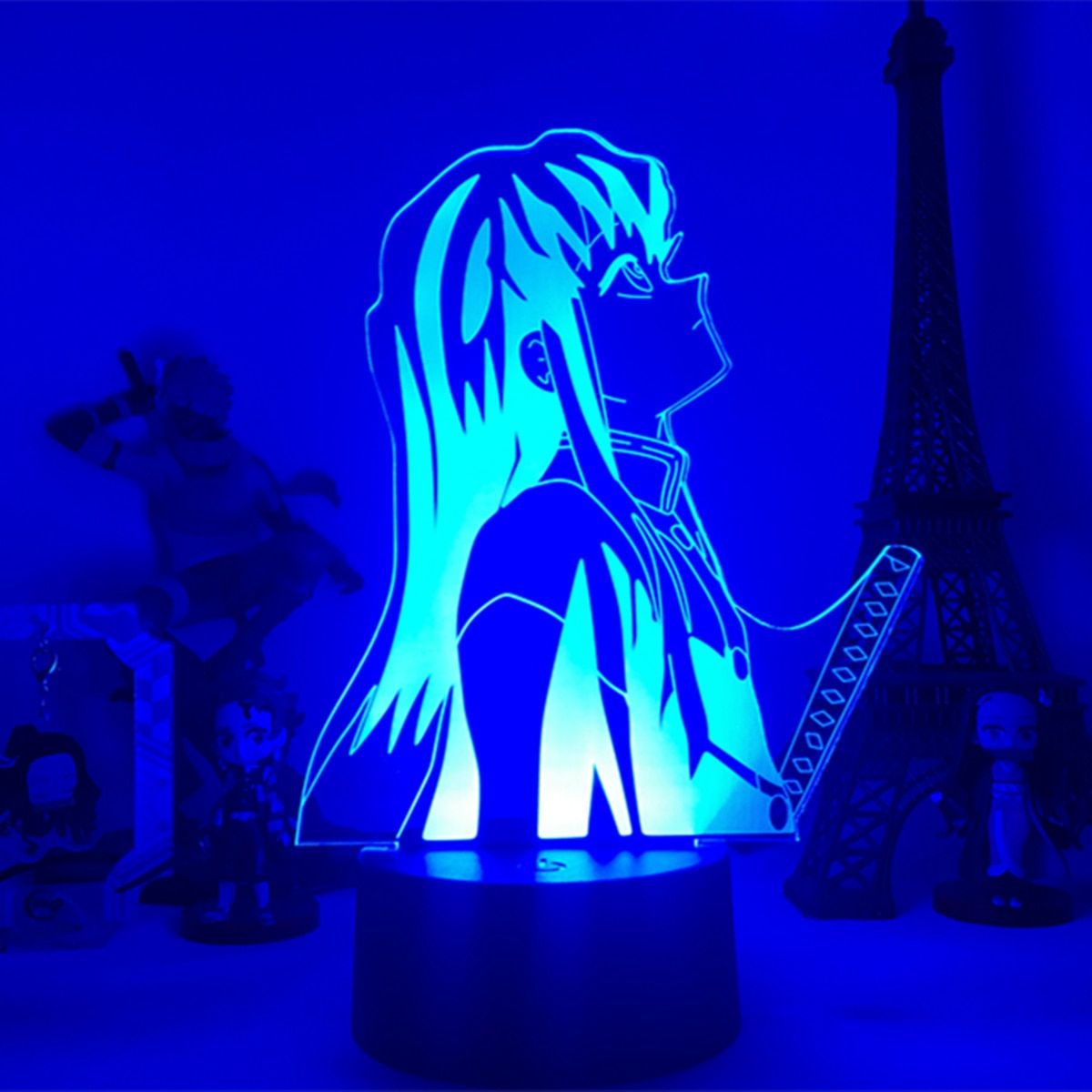 Anime Demon Slayer  Acrylic Led Night Light Agatsuma Zenitsu Figure for Kids Child Bedroom Decor Cool Kimetsu No Yaiba Lamp Gift