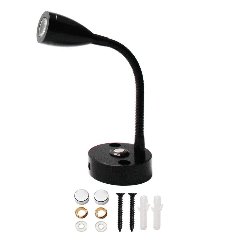 DC12V 24V 3W RV Boat LED Reading Light Dimmable Flexible Gooseneck Wall Lamp for Bedroom Interior Motorhom with USB Charger Port