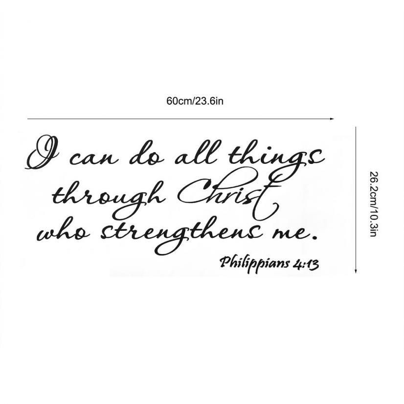 Modern I Can Do All Things Characters Wall Stickers Creative Home Decoration Stickers For Living Room