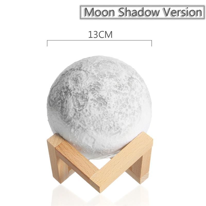 13CM With Package Box 3gear Switch With Base 3D Moon Light DC5V With USB Cable Moon Shadow Version(null)