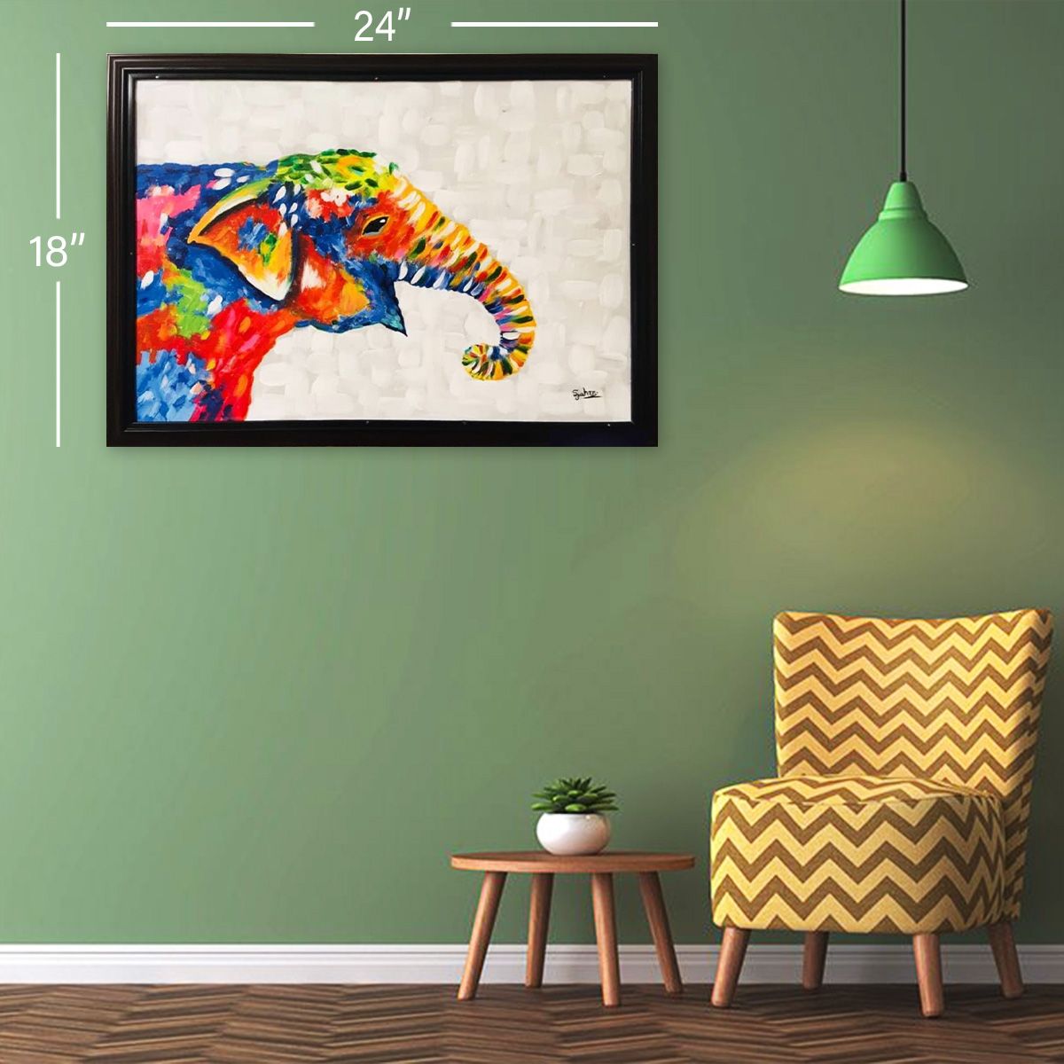 Acrylic Canvas Painting - Elephant