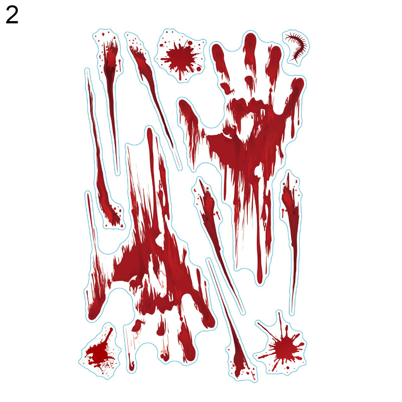 Window Decals Halloween Horror Theme Decorative PVC Bloody Handprints Footprints Floor Stickers Home Decor
