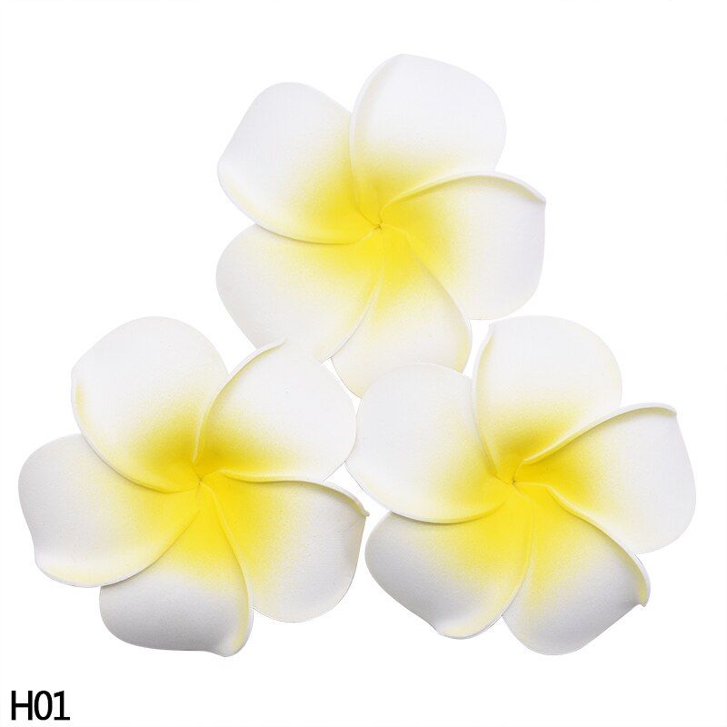 20pcs Plumeria Hawaiian Frangipani Artificial Flowers Headdress PE Foam Flowers for DIY Festival Wedding Party Home Decoration 7