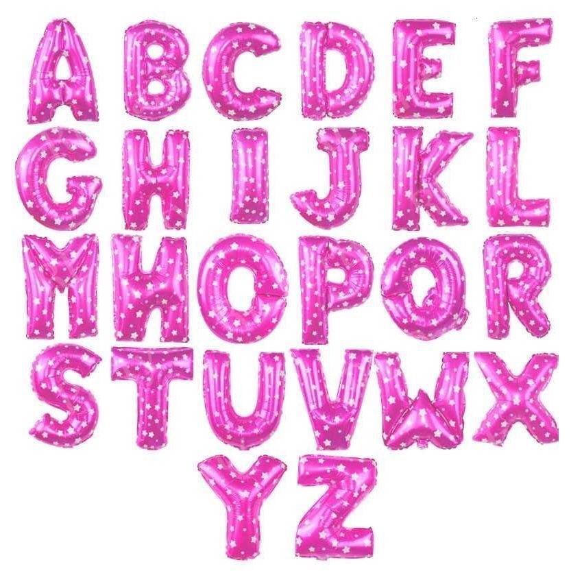 GC  16 Inch Pink Foil Alphabet Balloons Letter Balloon Christening Anniversary Decor Name Deisgn Happy Birthday Wedding Party Decorations
