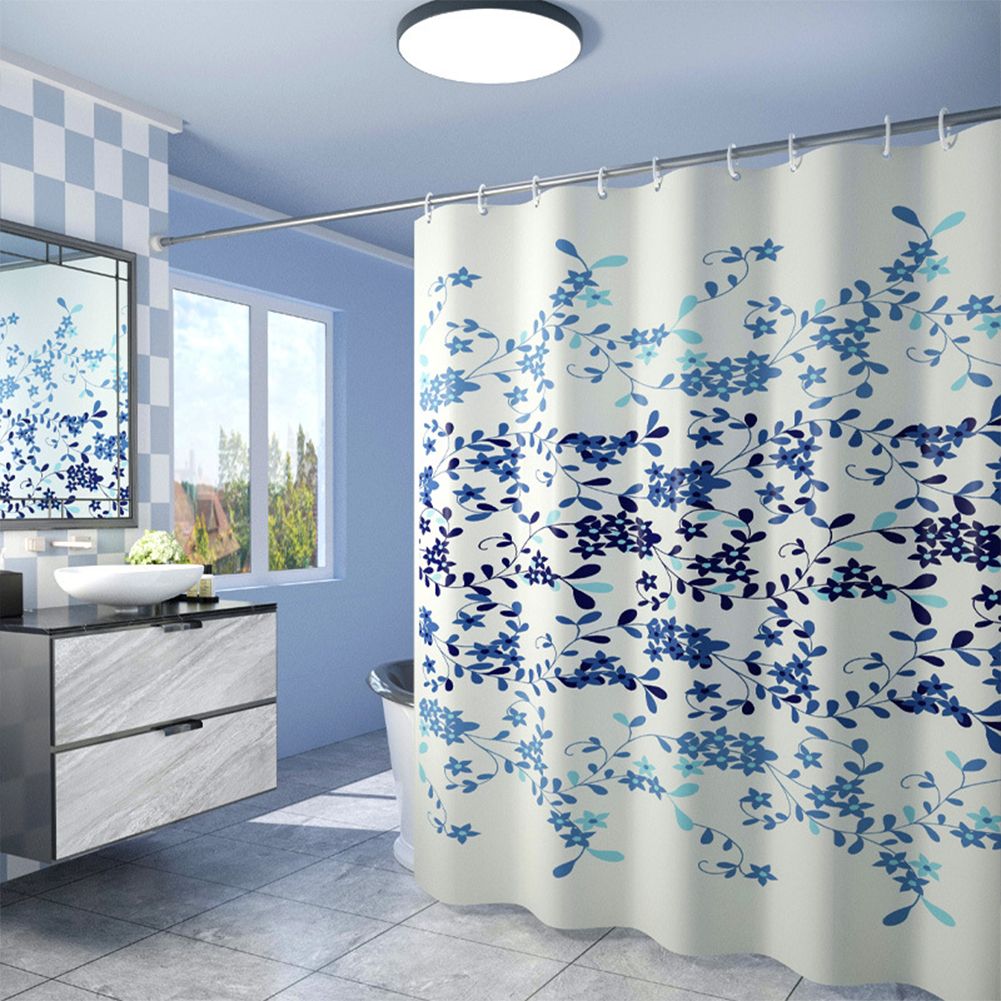 GC Thick Waterproof Shower  Curtain Digital Printing For Bathroom Decor With Free Hooks color:Immortal flower specification:150 wide*200 high CM