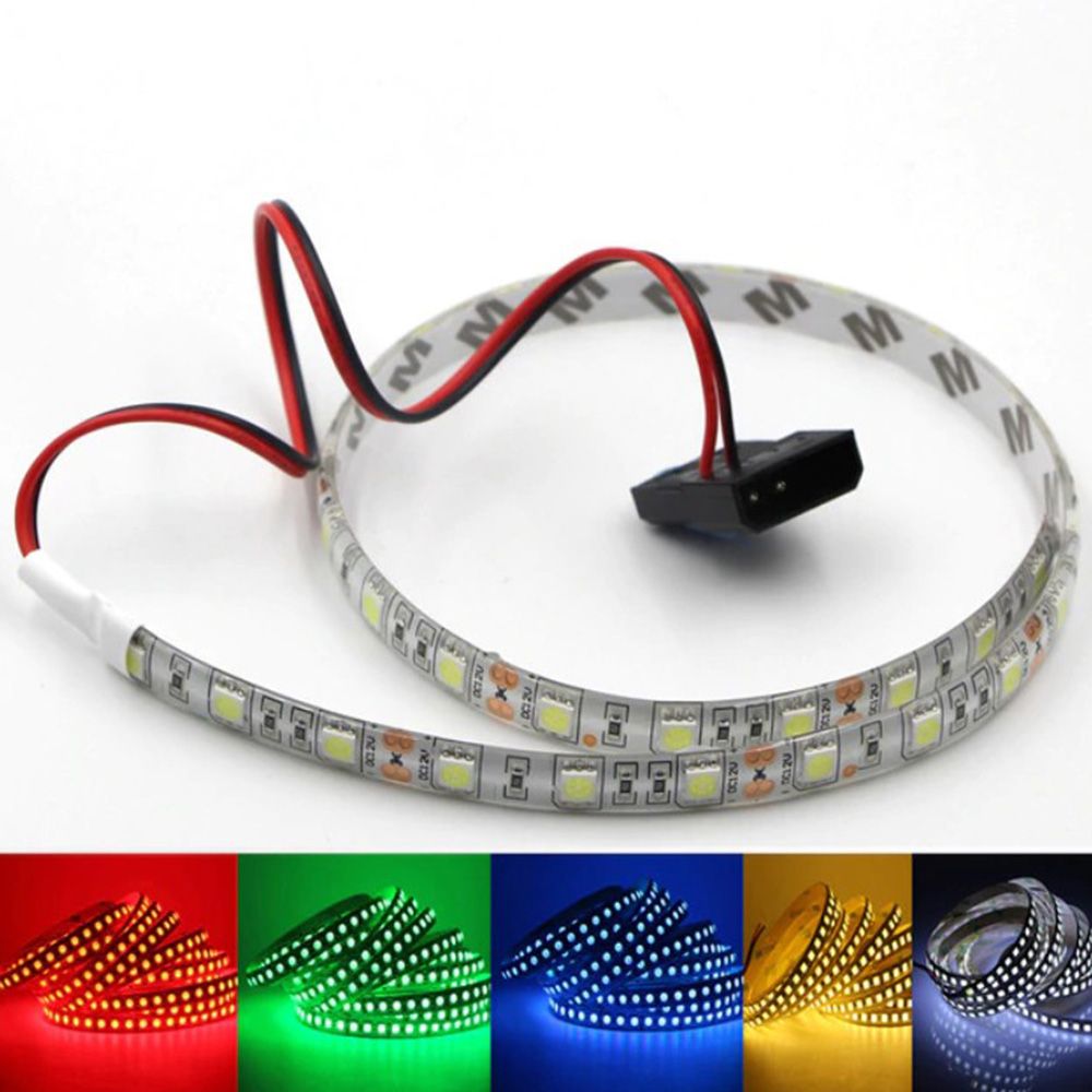 【BestGO】100cm 60Led Flexible DC 12V 50cm 30Led LED Strip 2835 SMD Background Light PC Computer Case Lamp