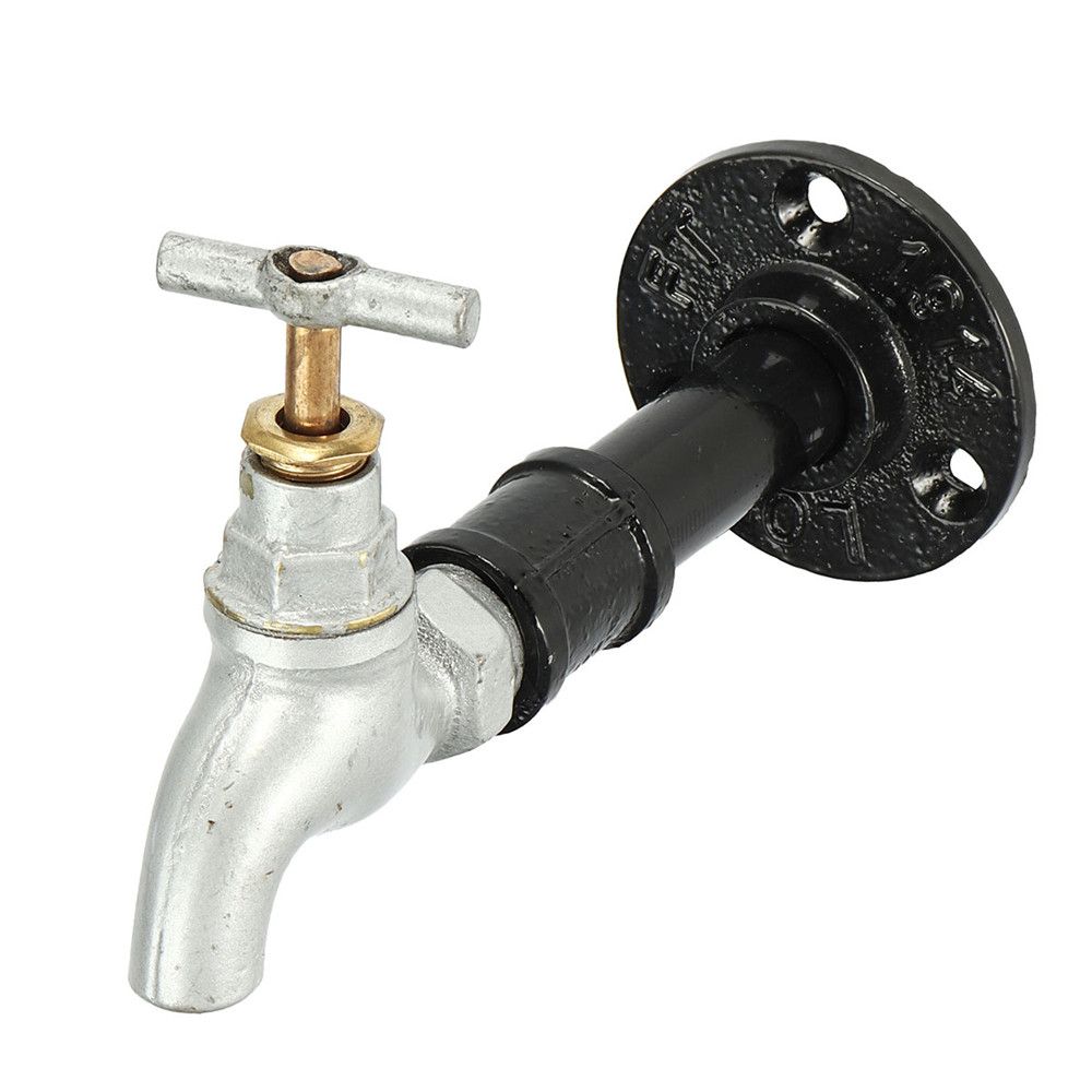 Common Single Tap Iron Pipe Hook Urban Clothes Coat Towel Hat Wall-Mount Hanger + Screw