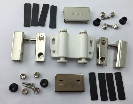 Double Push Magnet Pin Hinge Set For Cabinet Glass Doors.