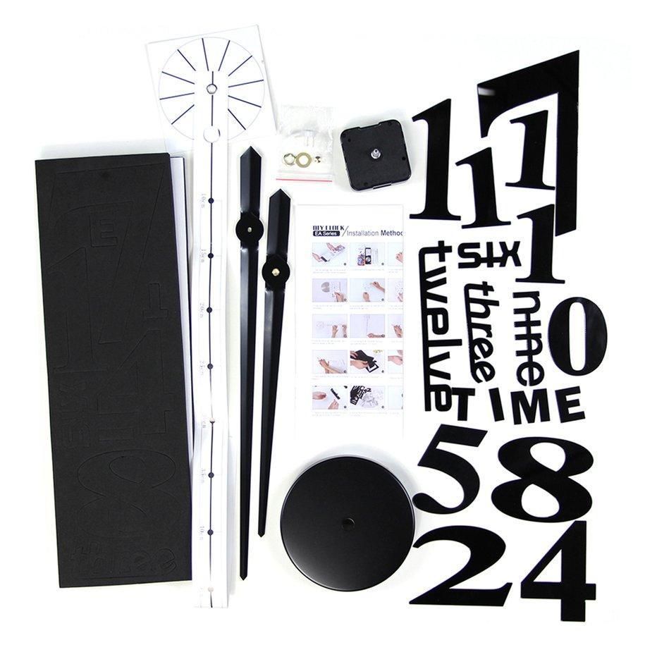 Living Room Large Art Design 3D DIY EVA Hang Wall Clock Mirror Decoration