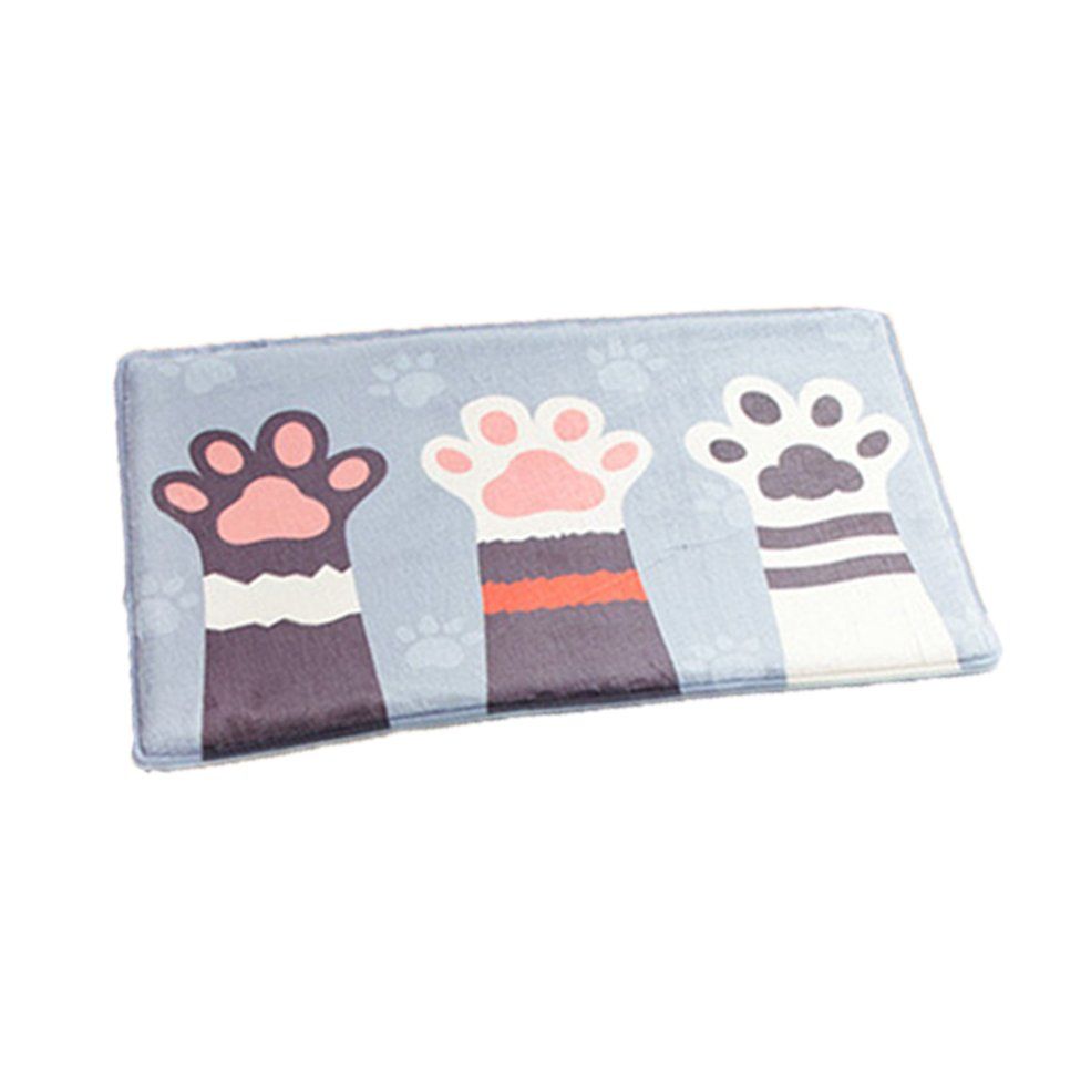 Cartoon Flannel Creative Carpet Mats Non-Slip Bedroom Kitchen Absorbent Mat-Colorful 400*600mm